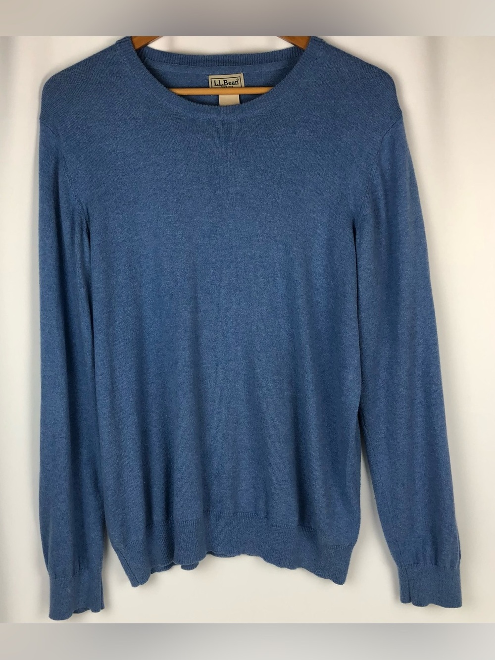 L.L. Bean Men’s Crewneck Sweater in Heathered Blue